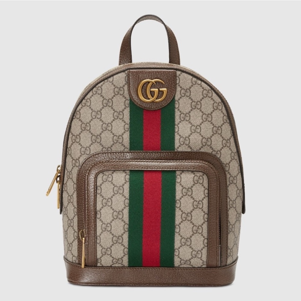 SALE 🎉Gucci Monogram Backpack with Red and Green Stripe NWT